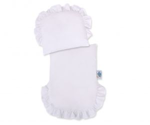 Wicker doll pushchair with white bedding and soft padding CHIARA - natural