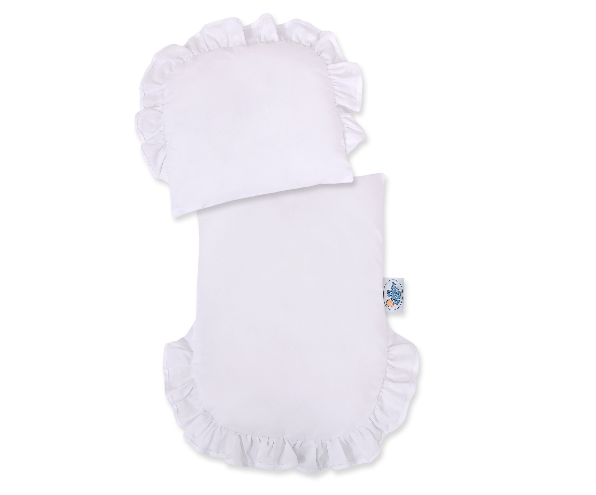 Wicker doll pushchair with white bedding and soft padding STELLA - natural