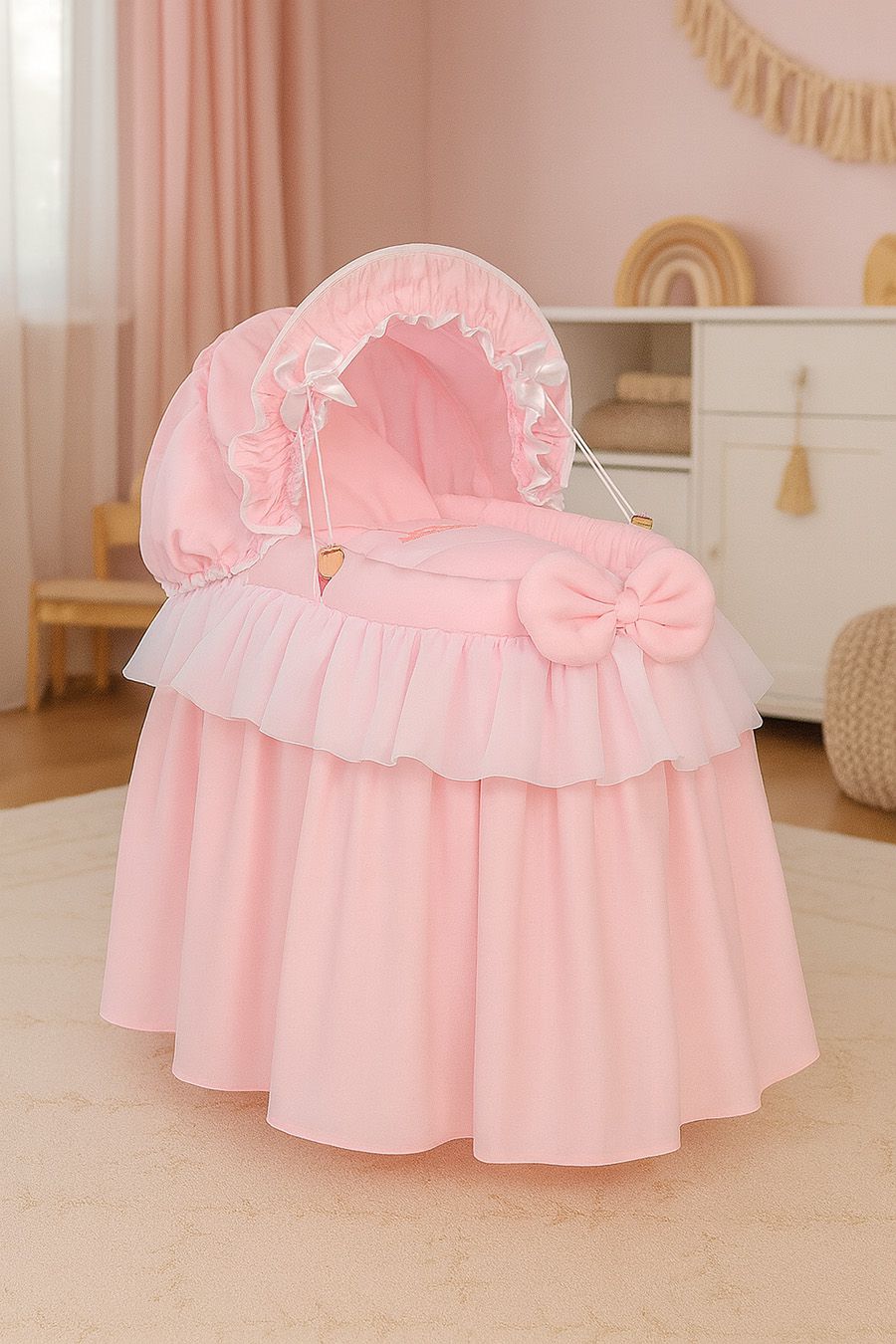 Pīts šūpulītis lellēm ar jumtiņu, Mazā princese — rozā