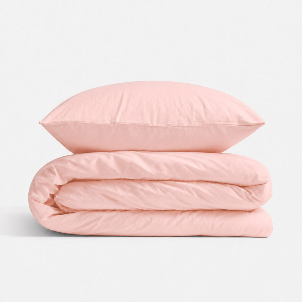 Cotton children's bedding set, 2 pieces, pillowcase 60x40 cm and duvet cover 120x90 - powder pink