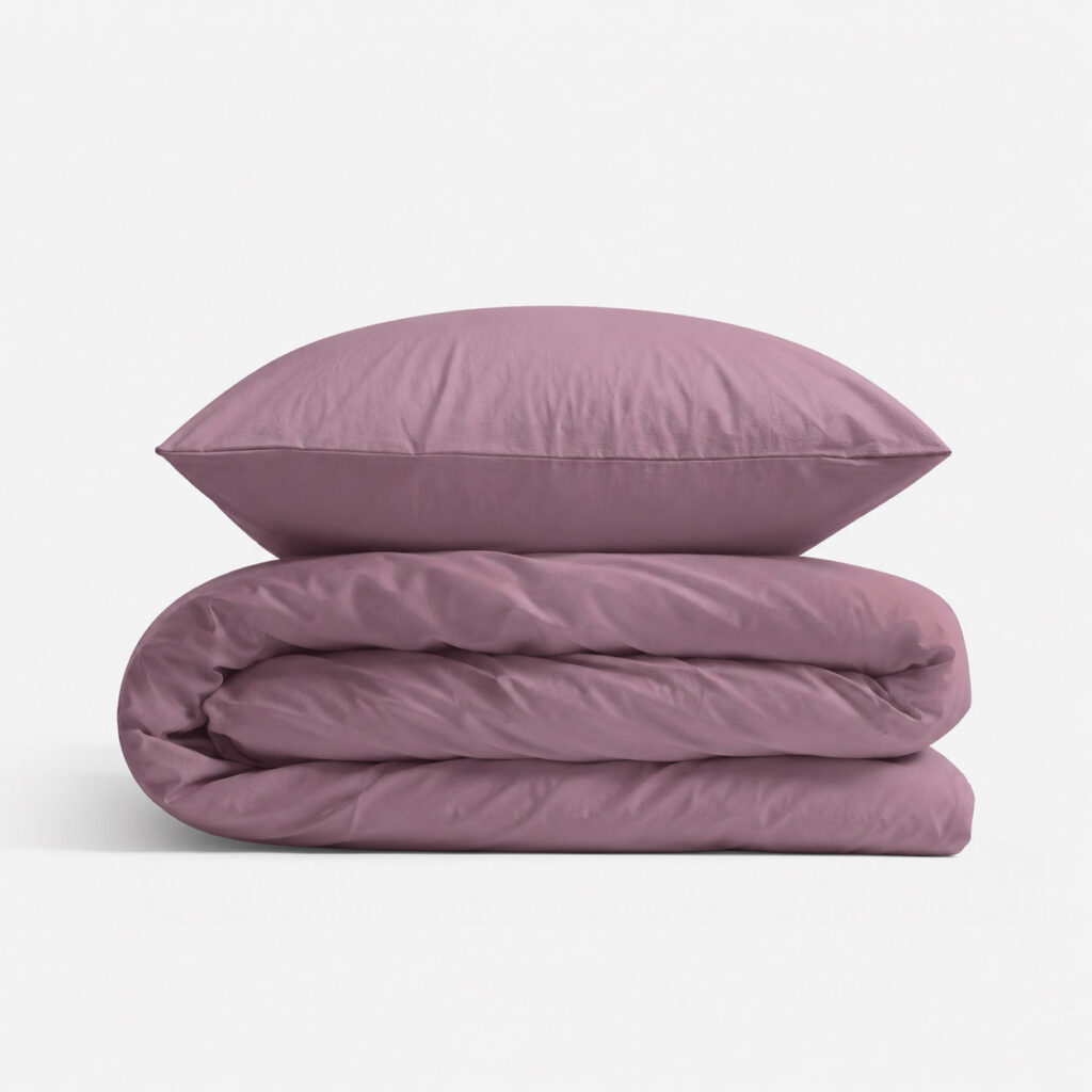 Cotton children's bedding set, 2 pieces, pillowcase 60x40 cm and duvet cover 120x90 - pastel violet