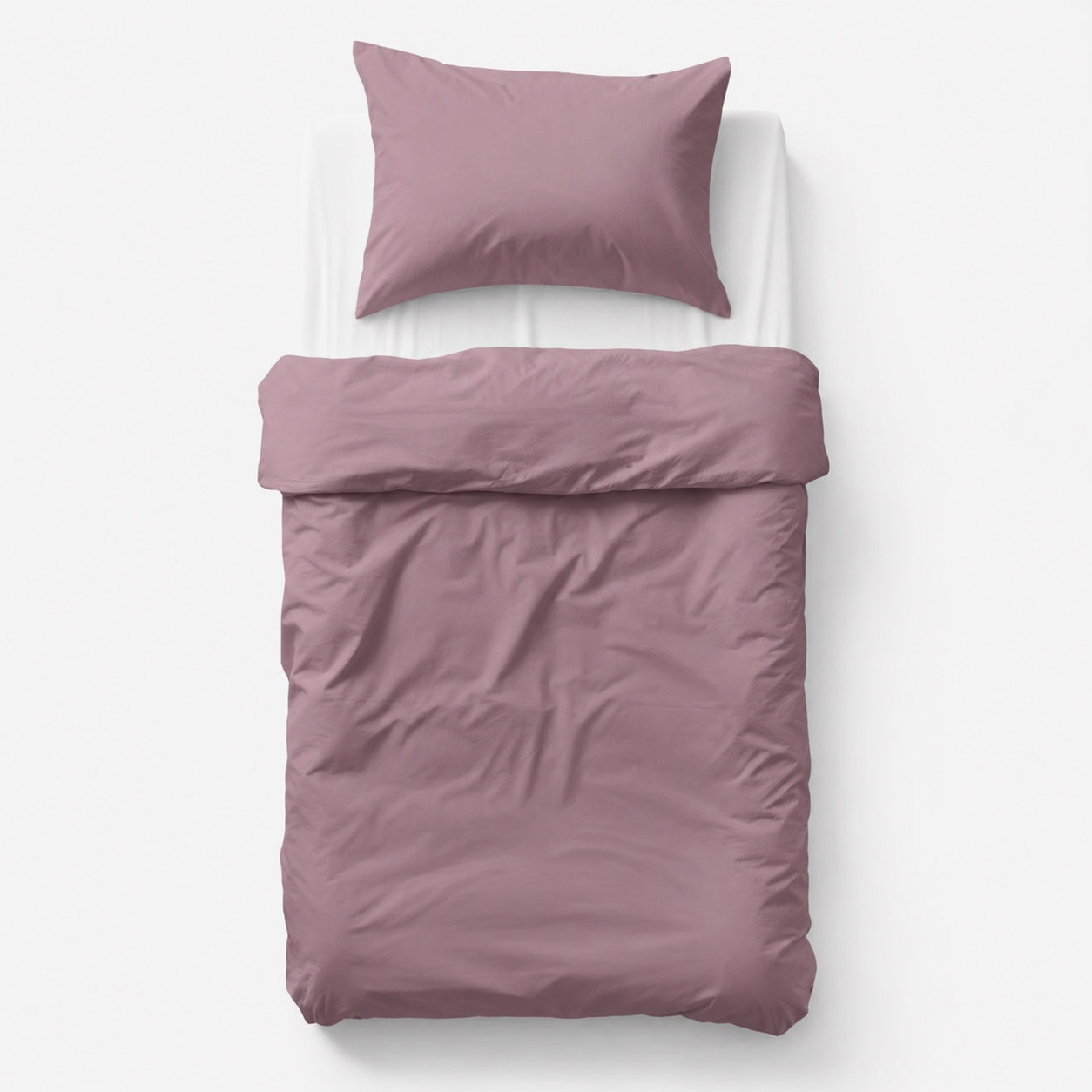 Cotton children's bedding set, 2 pieces, pillowcase 60x40 cm and duvet cover 120x90 - pastel violet
