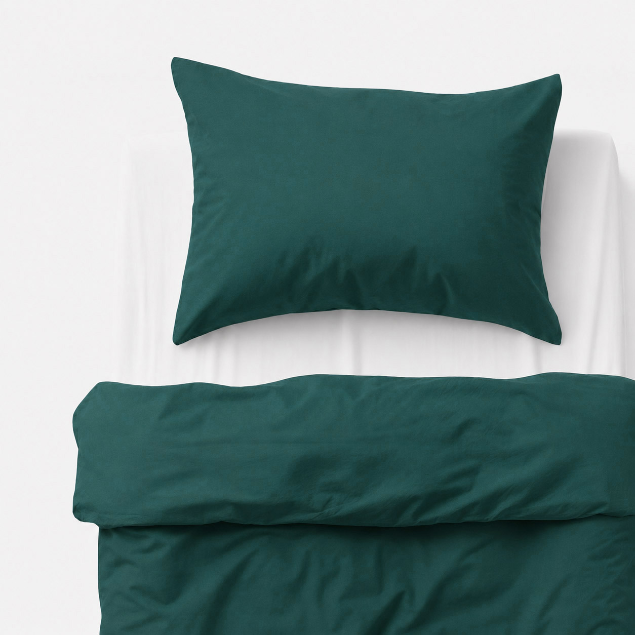 Cotton children's bedding set, 2 pieces, pillowcase 60x40 cm and duvet cover 120x90 cm bottle green