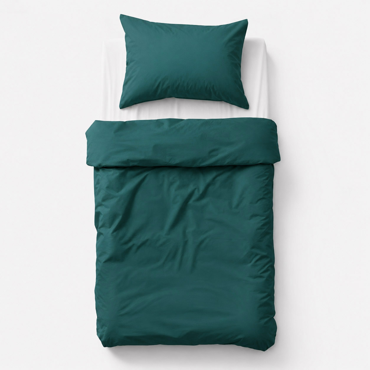 Cotton children's bedding set, 2 pieces, pillowcase 60x40 cm and duvet cover 120x90 cm bottle green