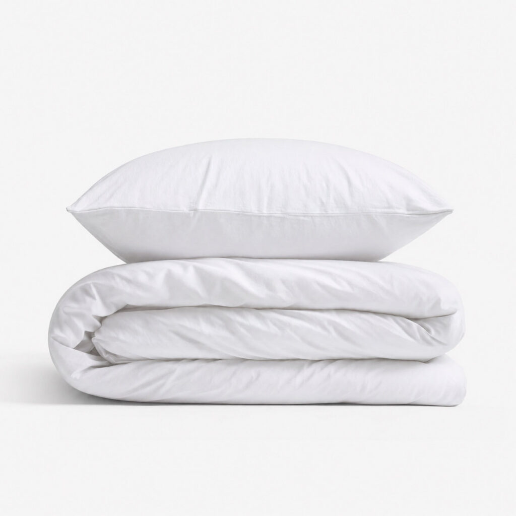 Cotton children's bedding set 2 pieces pillowcase 60x40 cm and duvet cover 135x100 cm - white