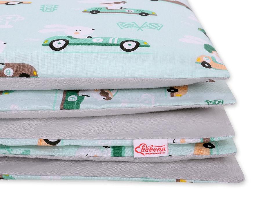 2 daļu kokvilnas gultasveļas komplekts zīdaiņiem, 120 × 90 cm – piparmētru krāsas truši