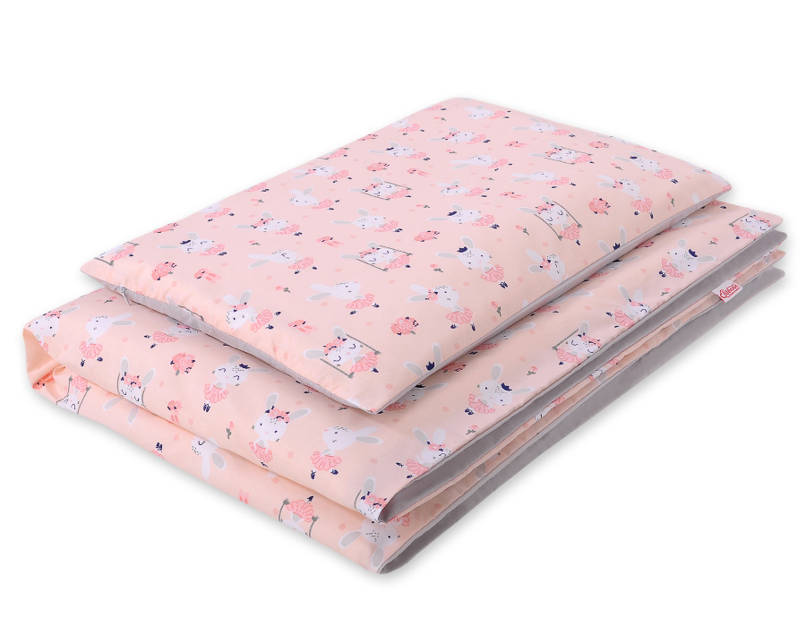 2 daļu kokvilnas gultasveļas komplekts zīdaiņiem, 120 × 90 cm – rozā balerīnas
