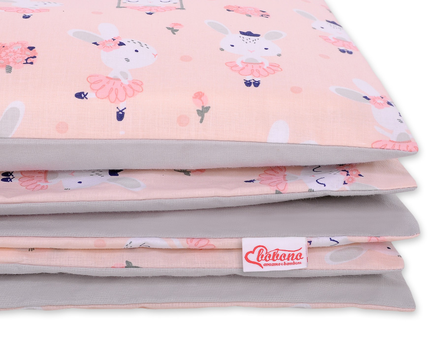 2 daļu kokvilnas gultasveļas komplekts zīdaiņiem, 120 × 90 cm – rozā balerīnas