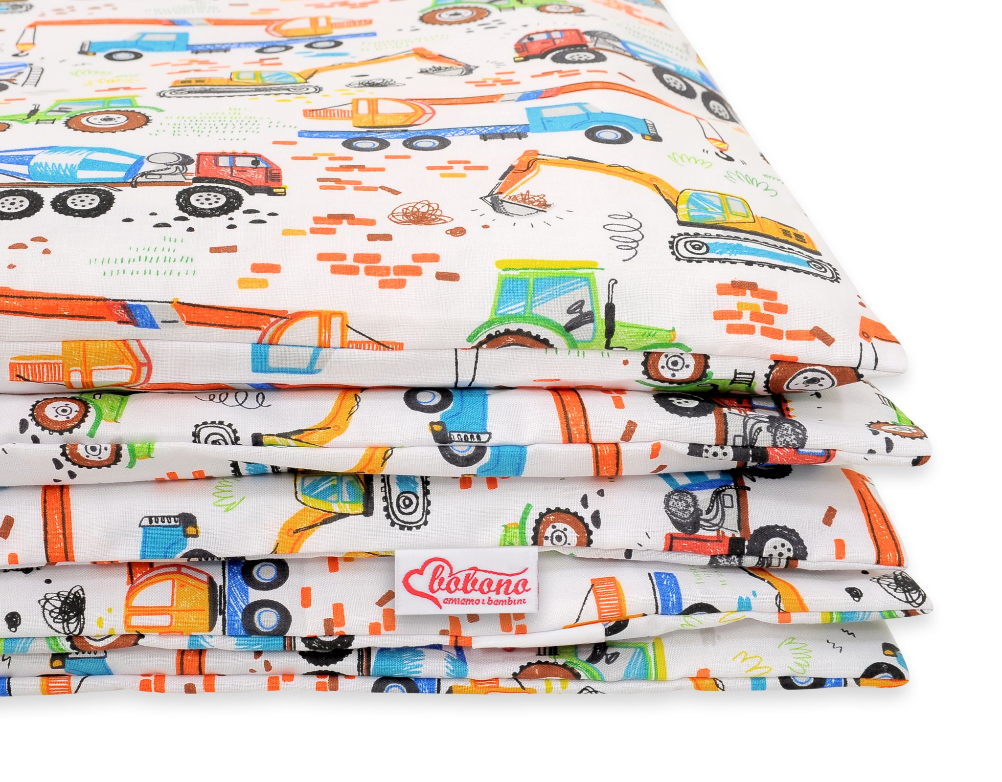 Baby cotton bedding set 2-pcs 120x90 cm- construction site