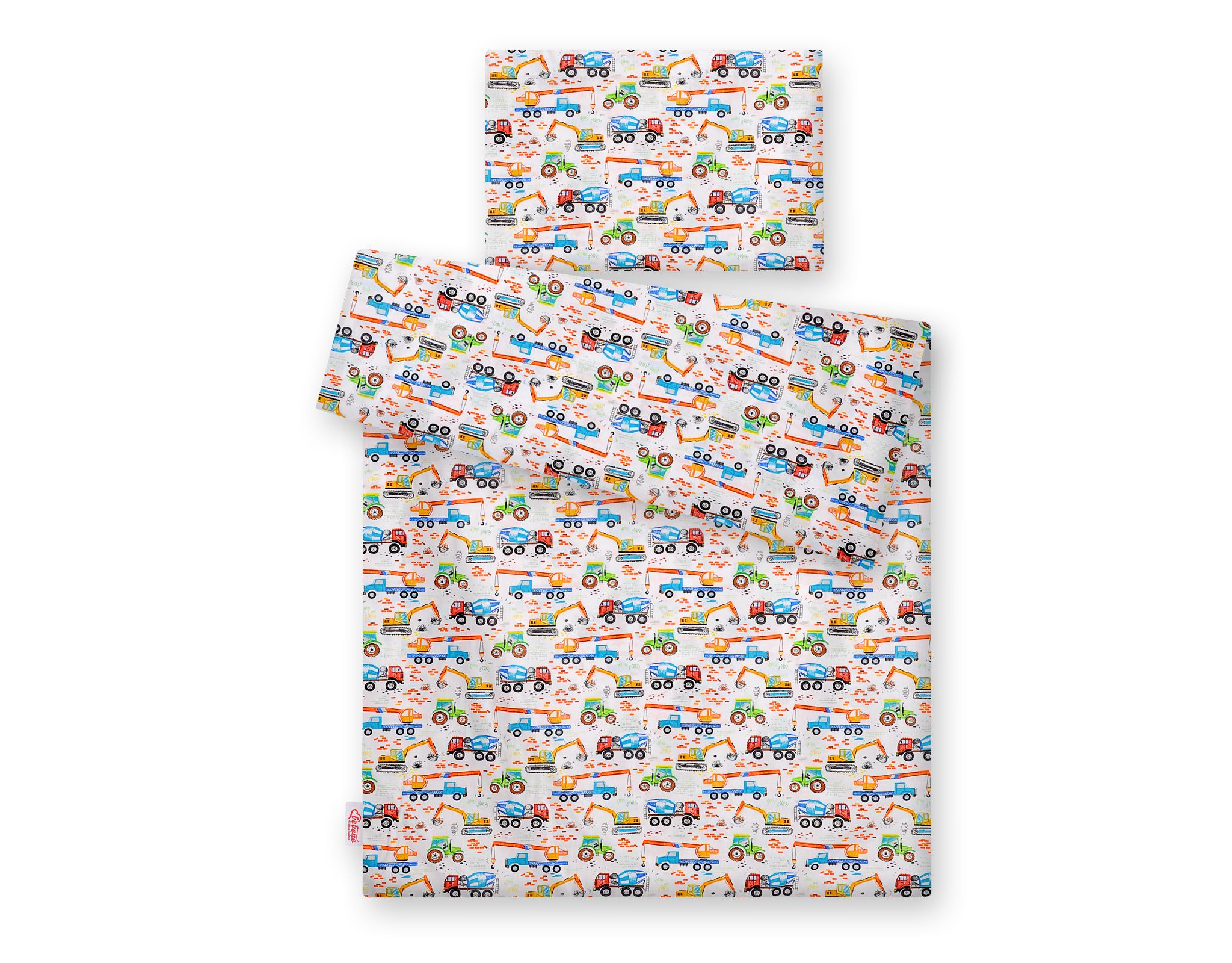 Baby cotton bedding set 2-pcs 120x90 cm- construction site