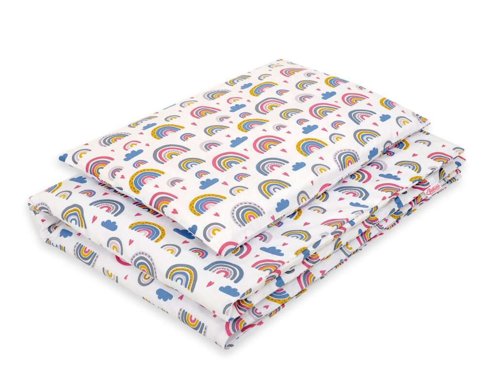Baby cotton bedding set 2-pcs 120x90 cm- rainbow