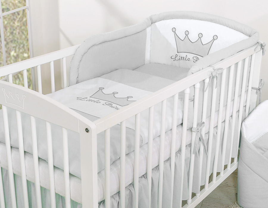 Gultasveļas komplekts 2 gab., Mazais princis/princese — pelēks