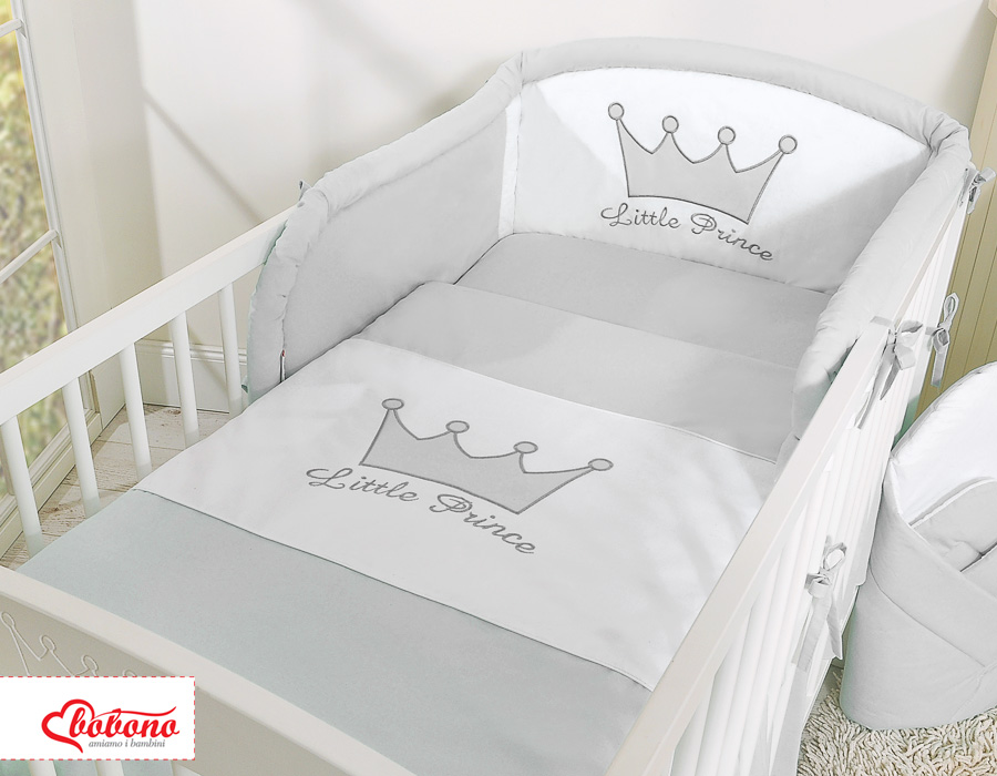 Gultasveļas komplekts 2 gab., Mazais princis/princese — pelēks