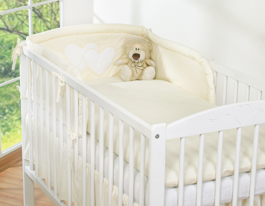 Bedding set 2-pcs- Hanging Hearts cream