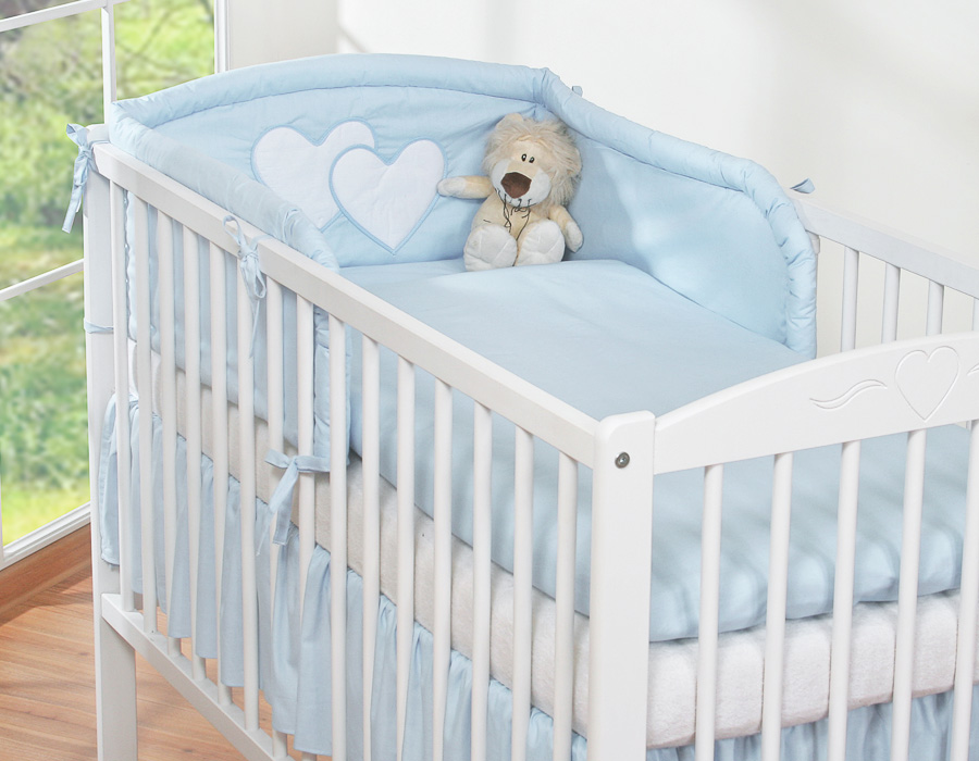 Bedding set 3-part 135x100 - Hanging Hearts blue