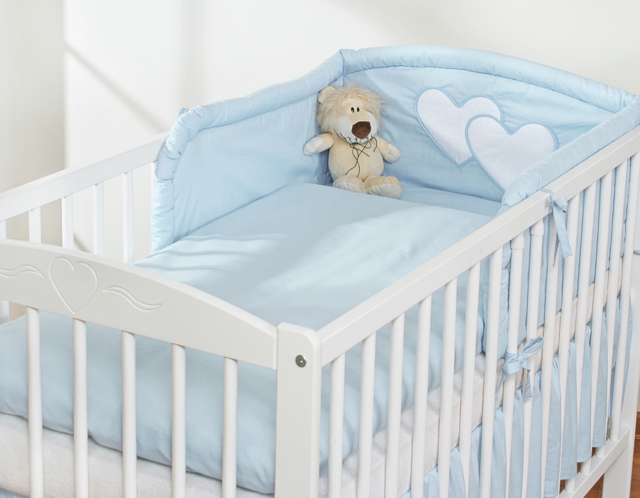 Bedding set 3-part 135x100 - Hanging Hearts blue