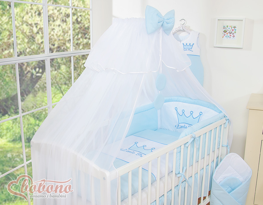 Bedding set 5pcs with mosquito-net- Little Prince/Princess blue