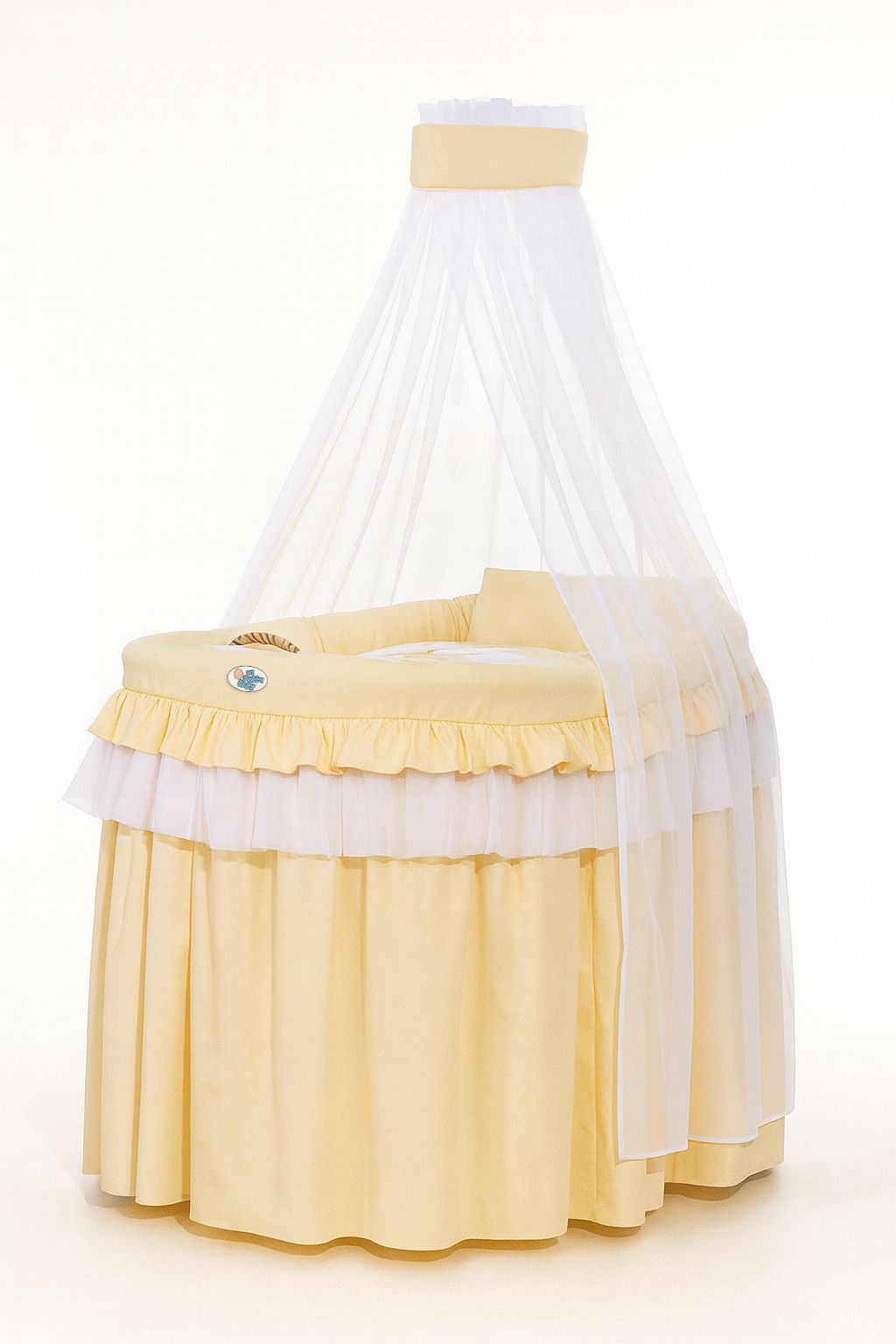 Moses Basket Wicker drape crib- Little Princess peach