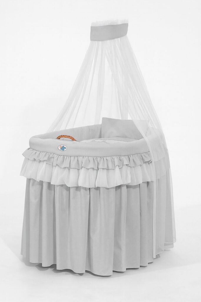 Pīts Mozus grozs ar baldahīnu – Little Prince, pelēks