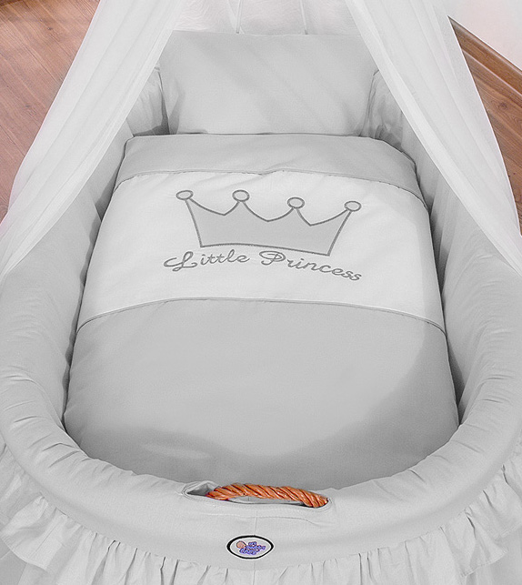 Pīts Mozus grozs ar baldahīnu – Little Prince, pelēks