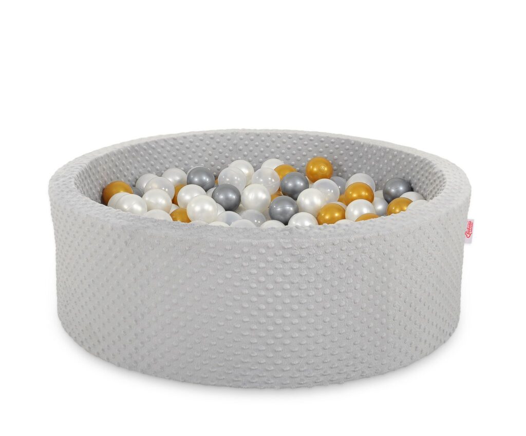 Ball-pit minky H-30 cm with balls 200pcs- gray
