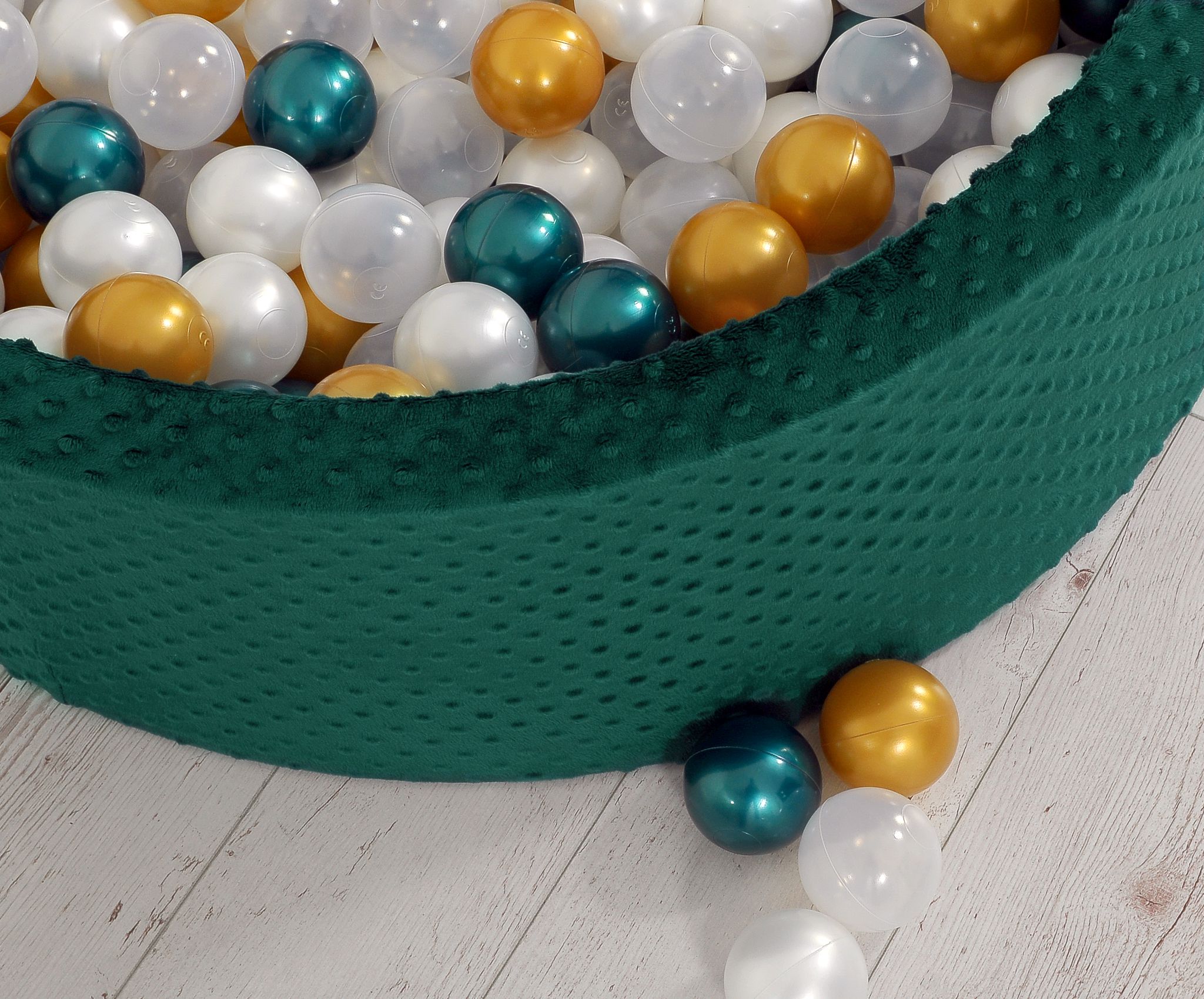 Ball-pit minky H-30 cm with balls 200pcs- bottle green
