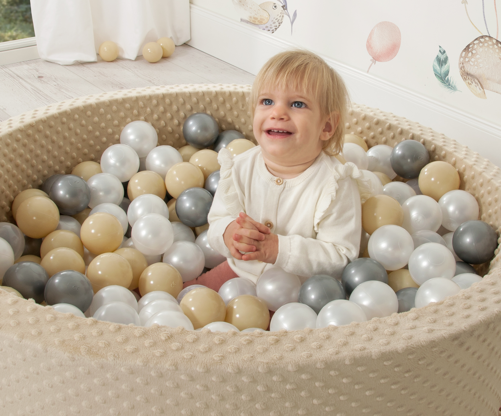 Ball-pit minky H-30 cm with balls 200pcs- bottle green