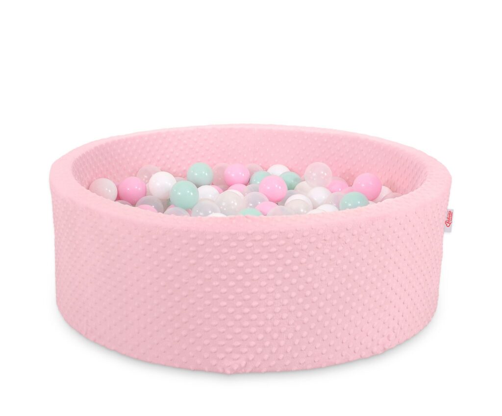 Ball-pit minky H-30 cm with balls 300pcs - pink