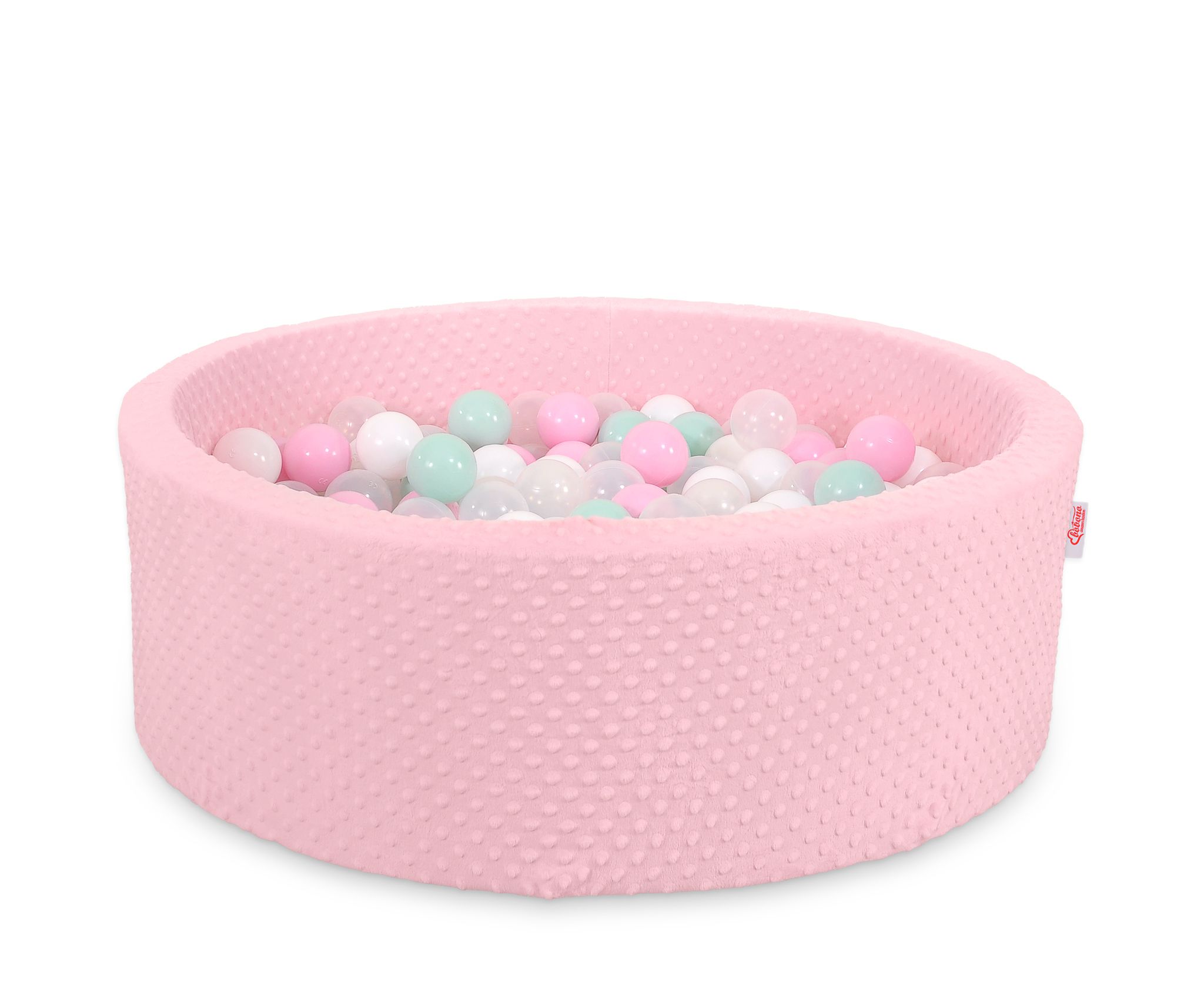 Ball-pit minky H-30 cm with balls 300pcs - pink