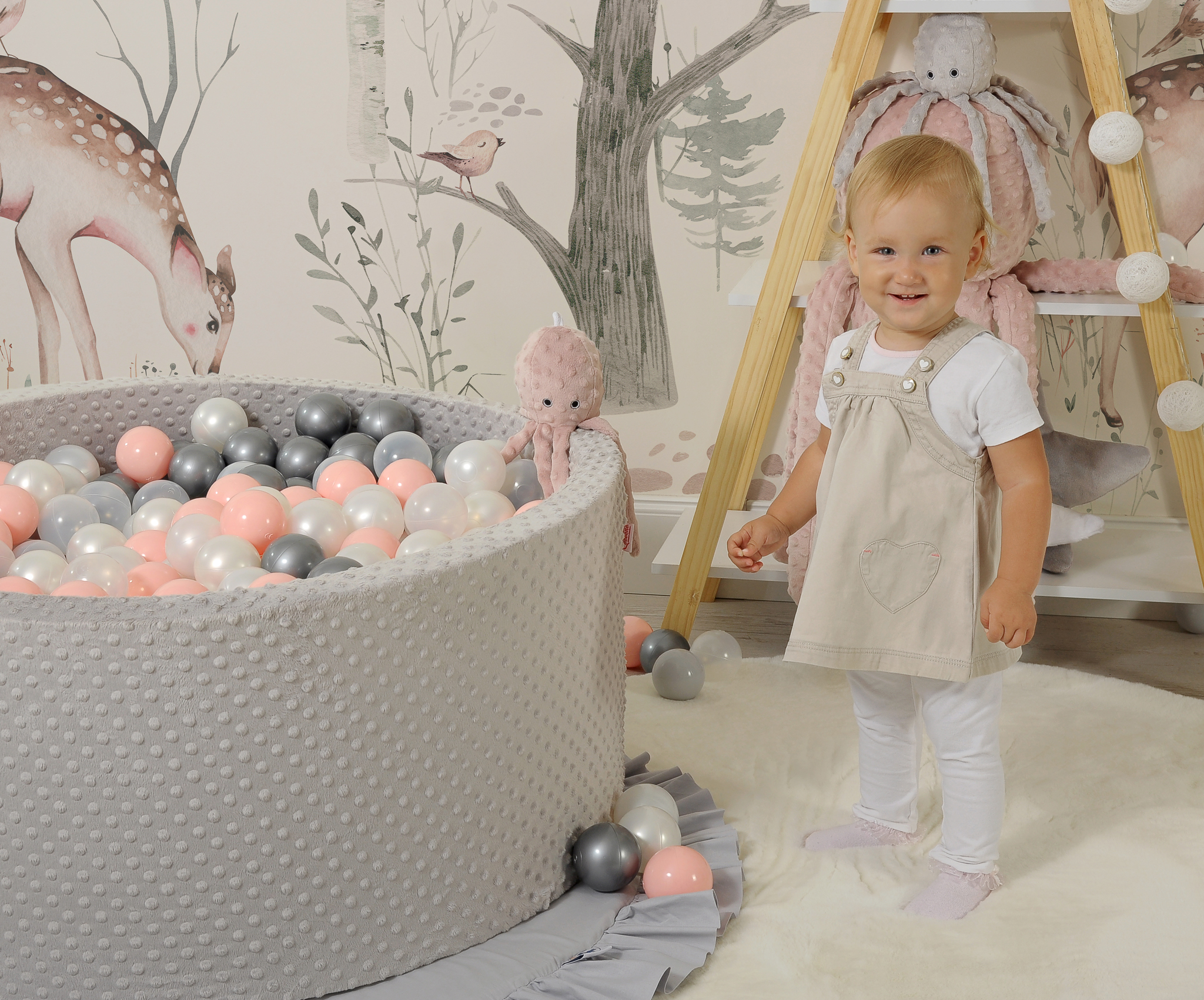 Ball-pit minky H-40 cm with balls 200pcs- beige