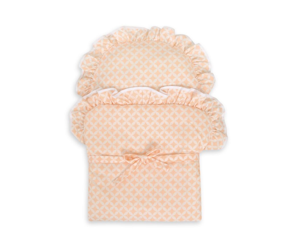 Baby doll swaddling blanket - rosette peach