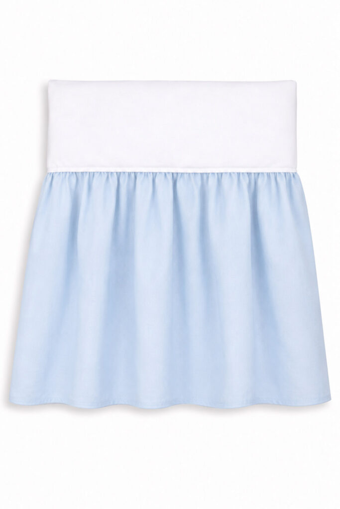 Gultiņas apakšmalas volāns 120 × 60 cm, zils