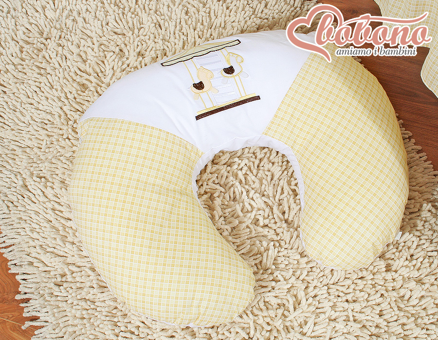 Breastfeeding Pillow Nursing Croissant Pillow, removable, Hands-Free Feeding- carousel cream