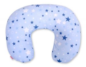 Breastfeeding Pillow Nursing Croissant Pillow, removable, Hands-Free Feeding - blue stars — modelis FASOLKA-796