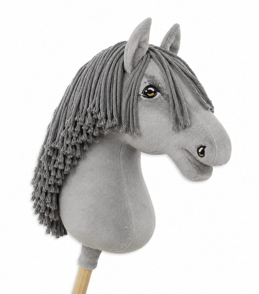 Horse on a stick Super Hobby Horse Premium - gray horse with grey mane A3