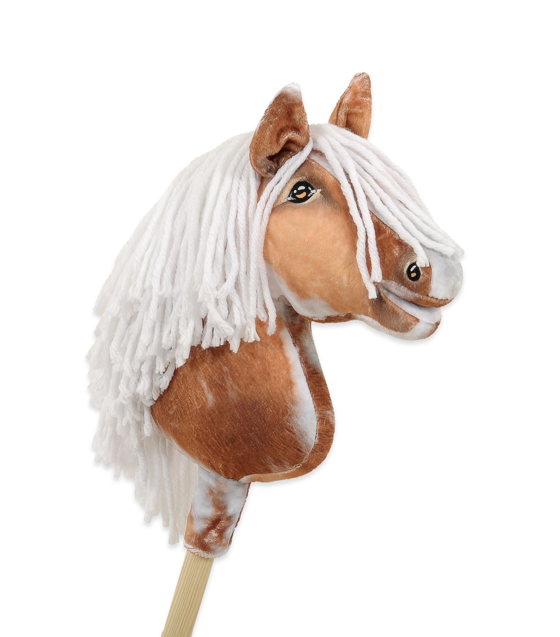 Horse on a stick Super Hobby Horse Premium - tobiano bay horse with a white maneA4