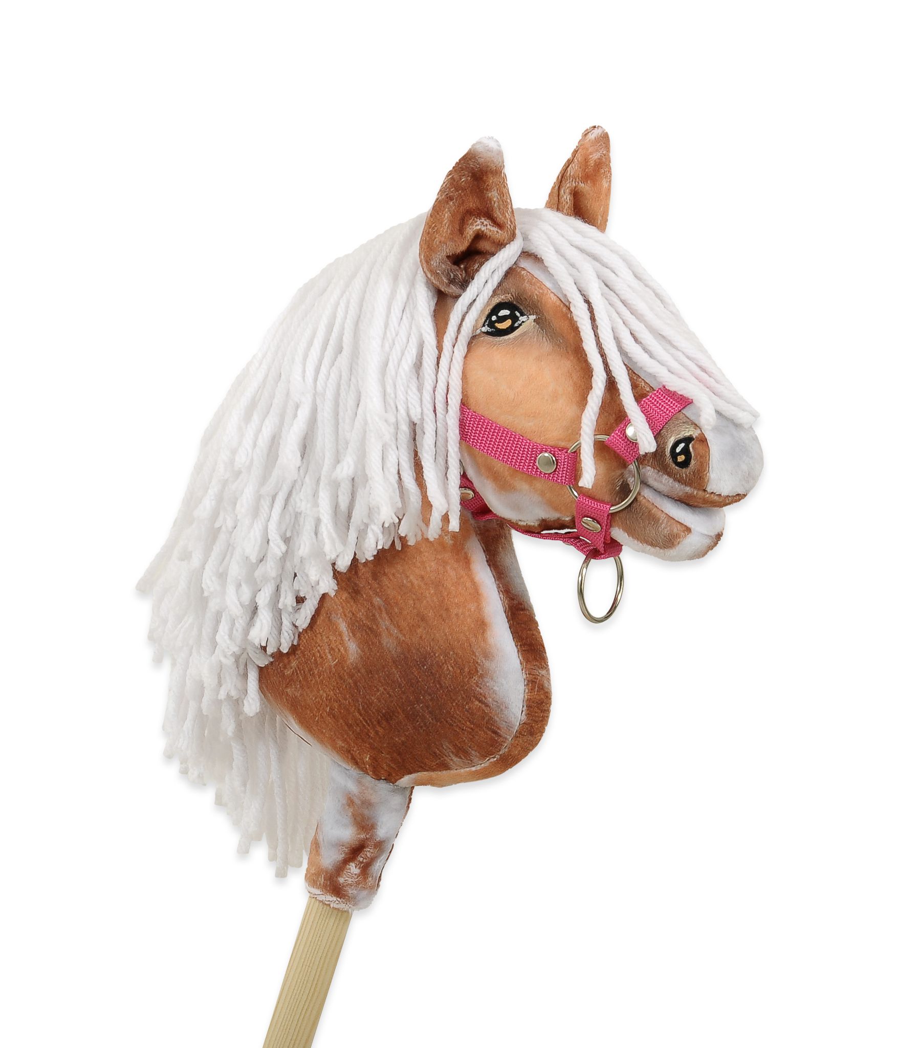 Horse on a stick Super Hobby Horse Premium - tobiano bay horse with a white maneA4