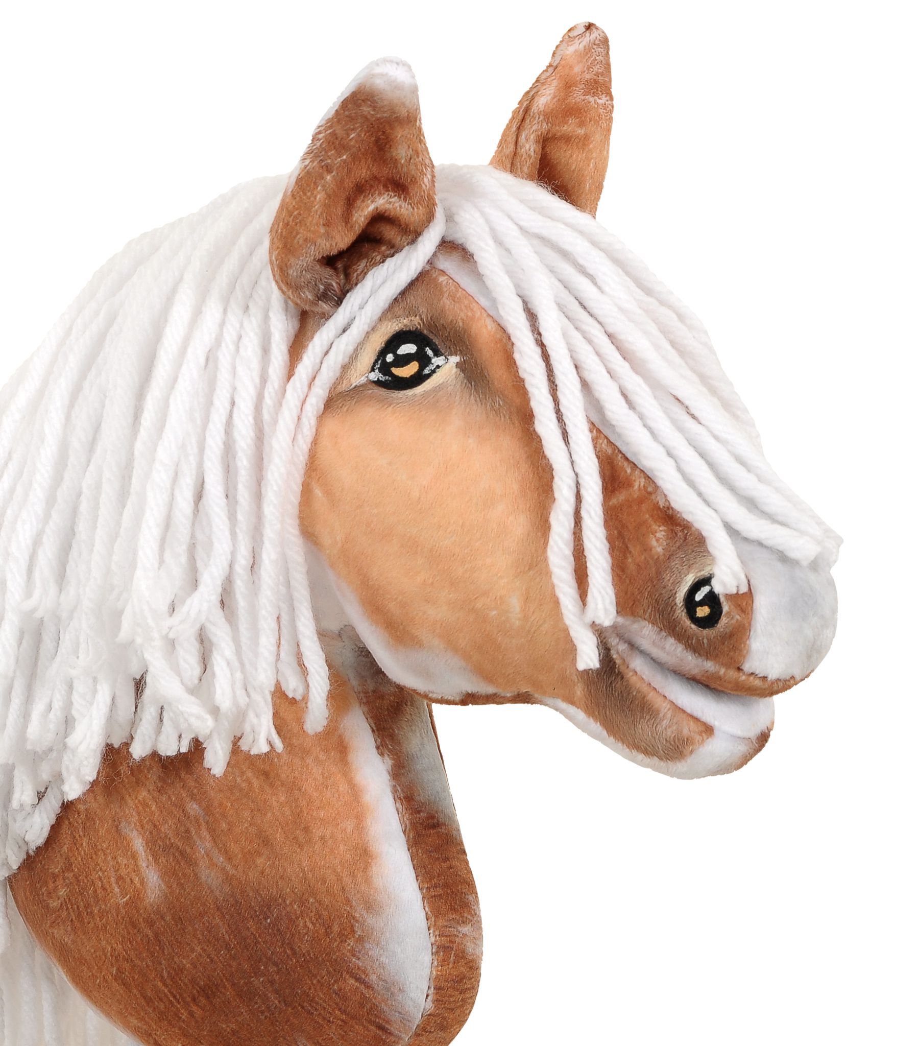 Horse on a stick Super Hobby Horse Premium - tobiano bay horse with a white maneA4