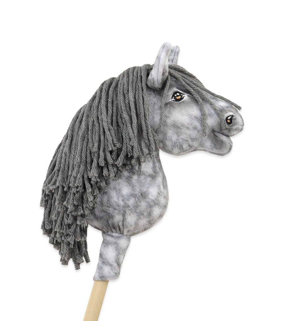 Hobijzirgs Super Hobby Horse Premium, raibs pelēks zirgs ar pelēkām krēpēm, A5