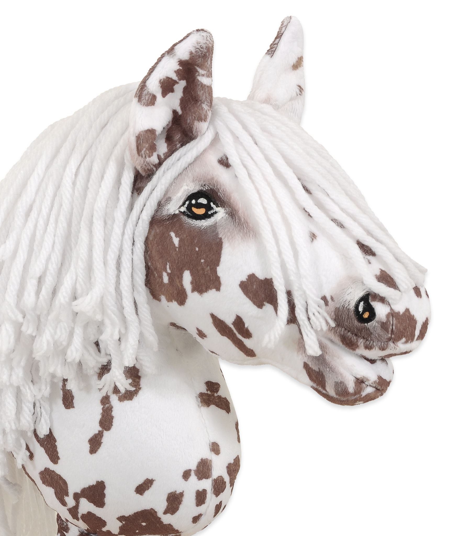 Horse on a stick Super Hobby Horse Premium - brown leopard with a white mane A4