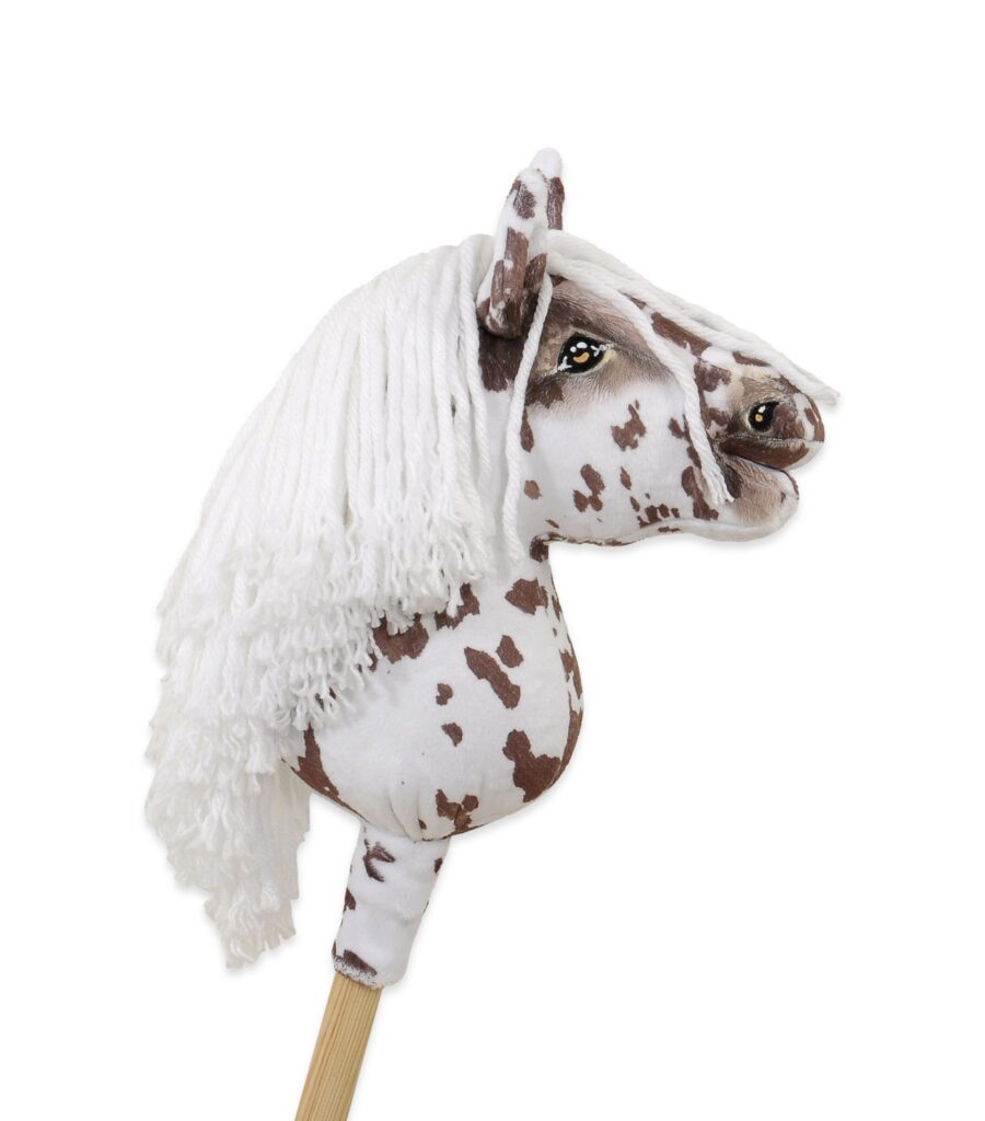 Horse on a stick Super Hobby Horse Premium brown leopard with a white mane A5