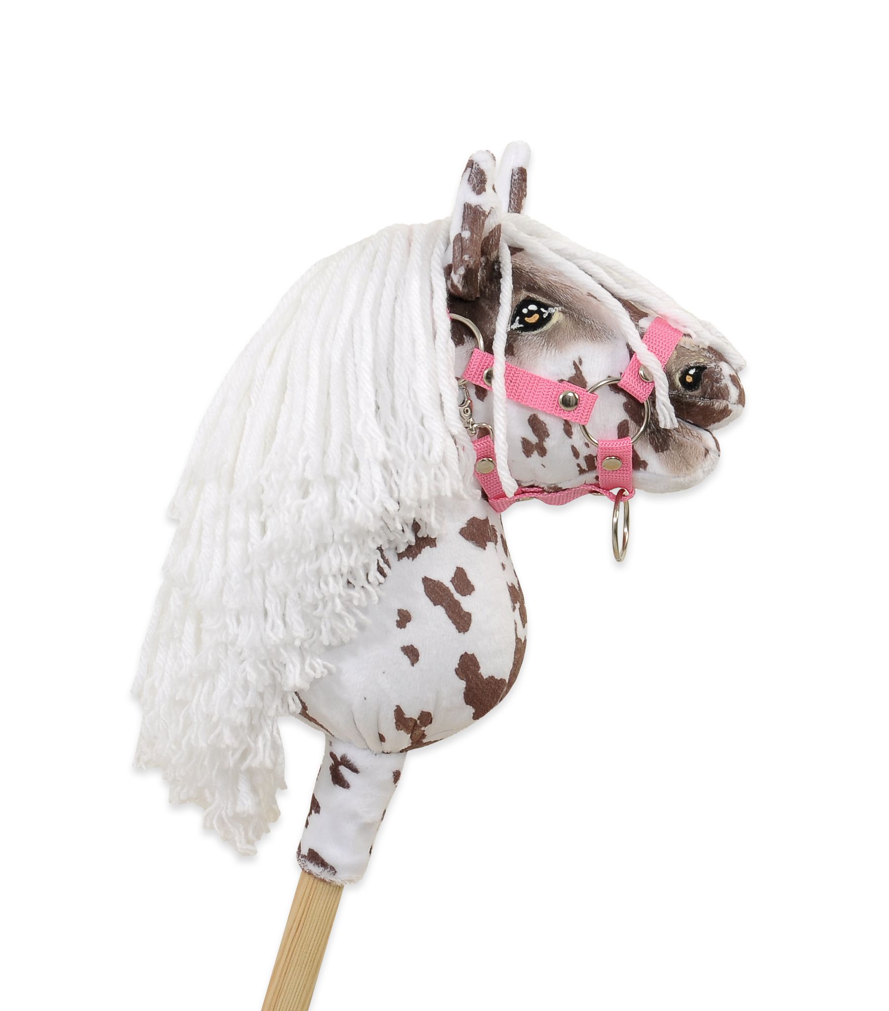 Horse on a stick Super Hobby Horse Premium brown leopard with a white mane A5