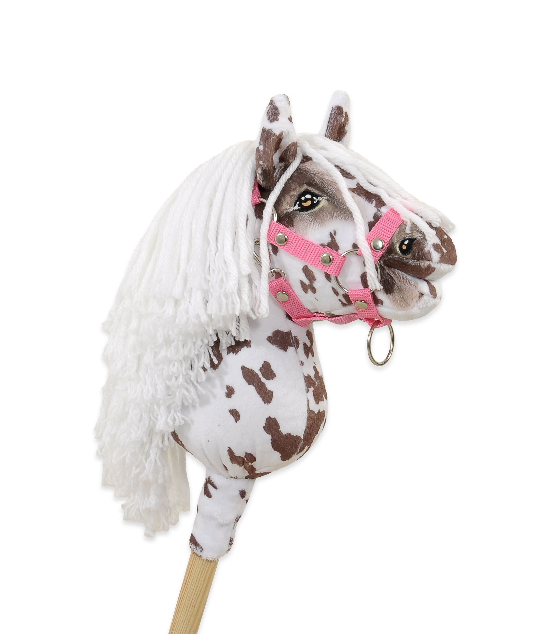 Horse on a stick Super Hobby Horse Premium brown leopard with a white mane A5
