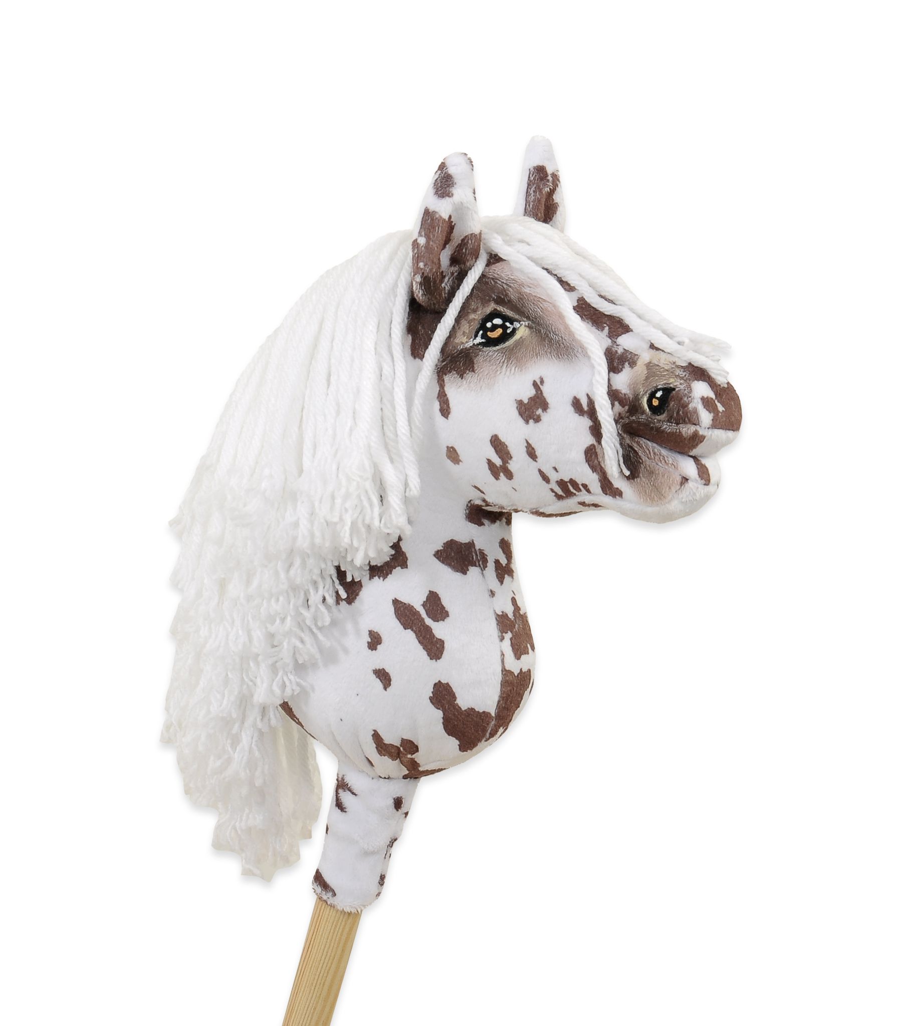 Horse on a stick Super Hobby Horse Premium brown leopard with a white mane A5
