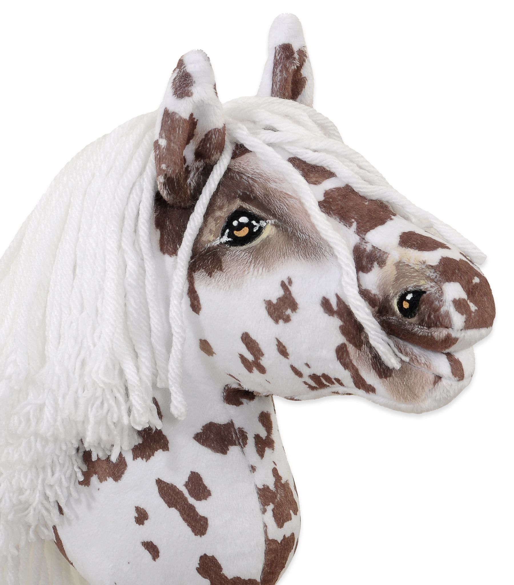 Horse on a stick Super Hobby Horse Premium brown leopard with a white mane A5