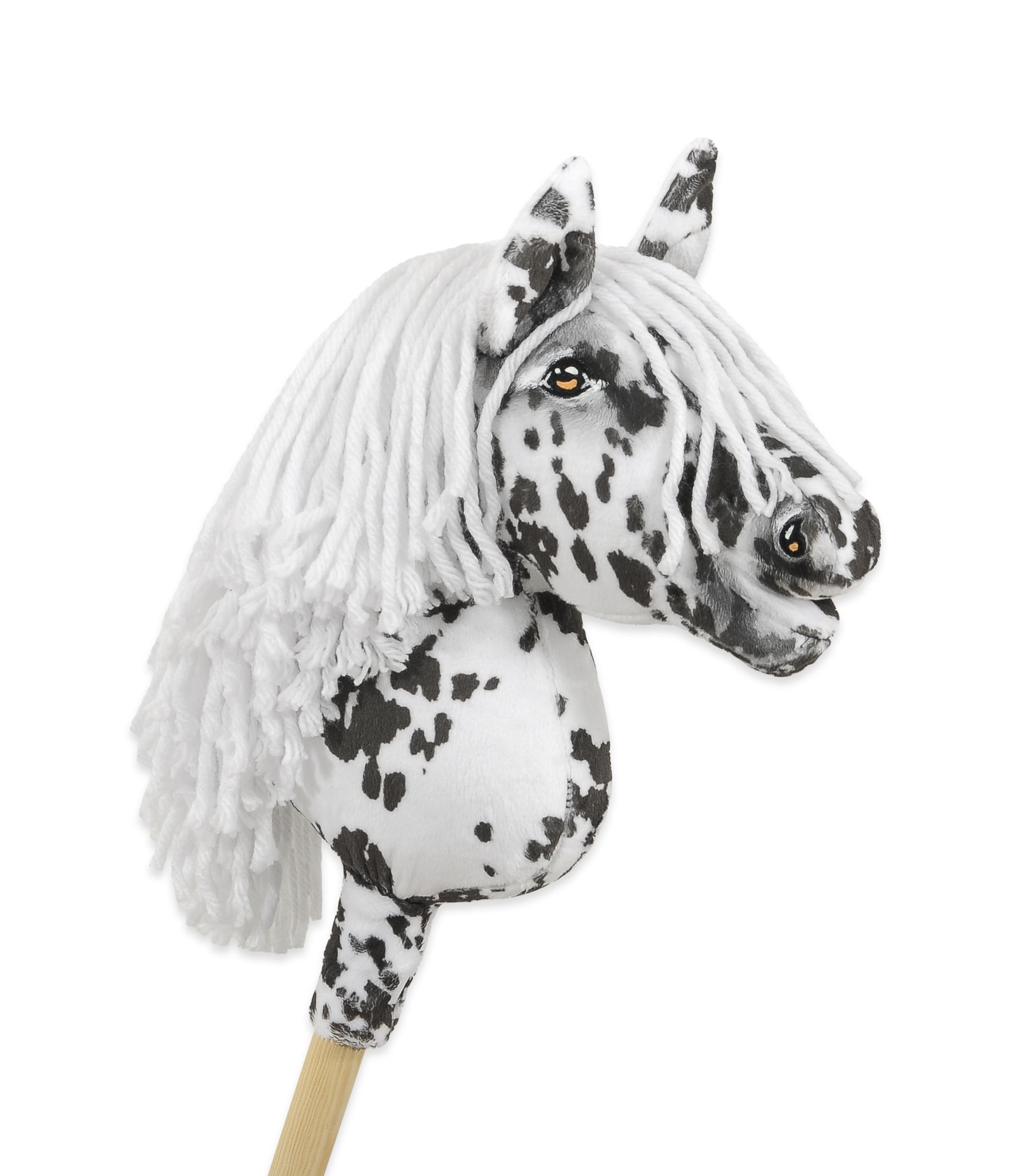 Horse on a stick Super Hobby Horse Premium - leopard with a white mane A4
