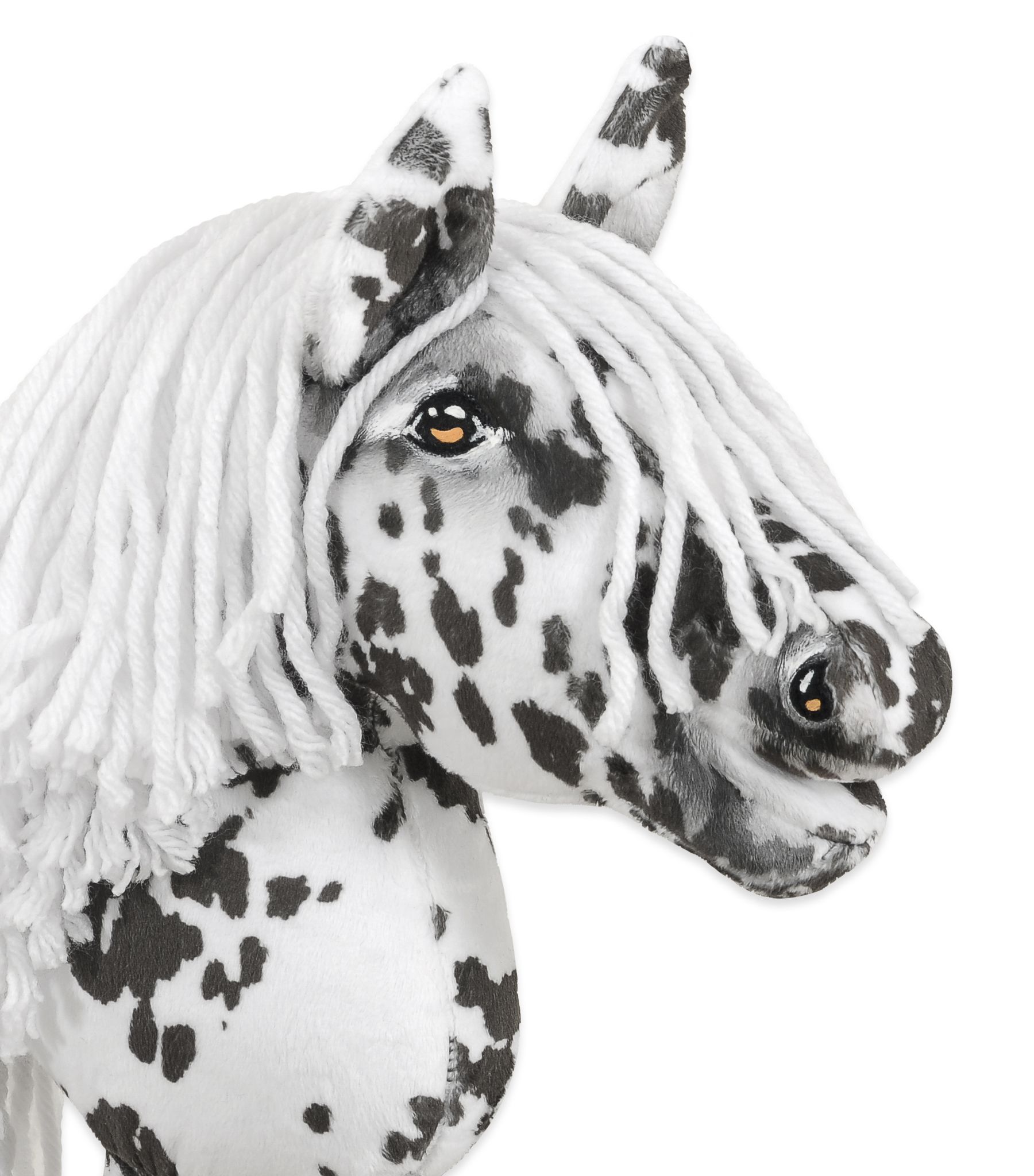 Horse on a stick Super Hobby Horse Premium - leopard with a white mane A4
