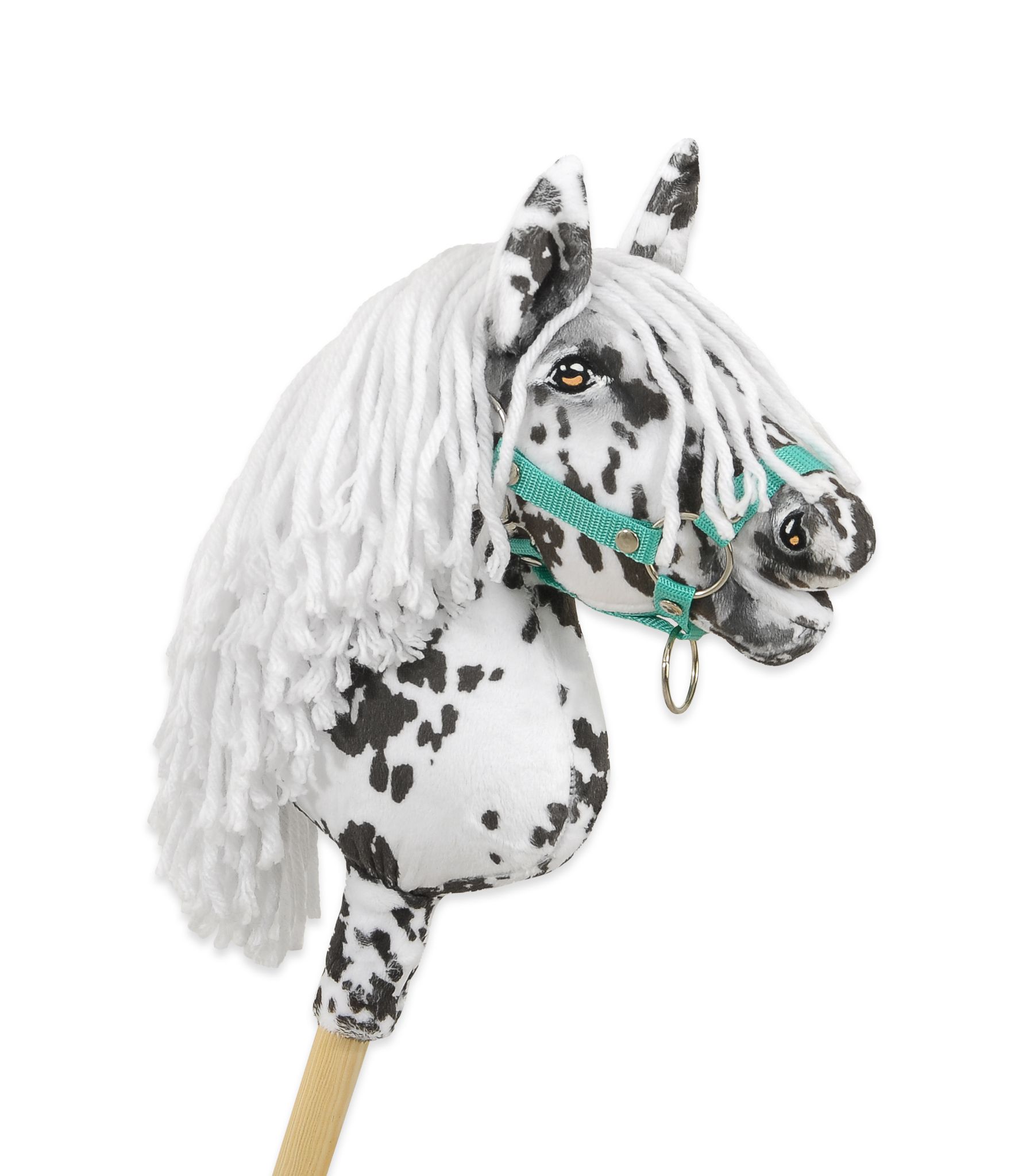 Horse on a stick Super Hobby Horse Premium - leopard with a white mane A4