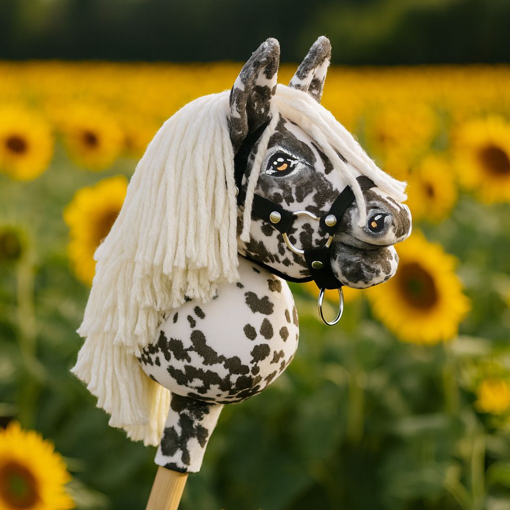 Horse on a stick Super Hobby Horse Premium leopard with a white mane A5