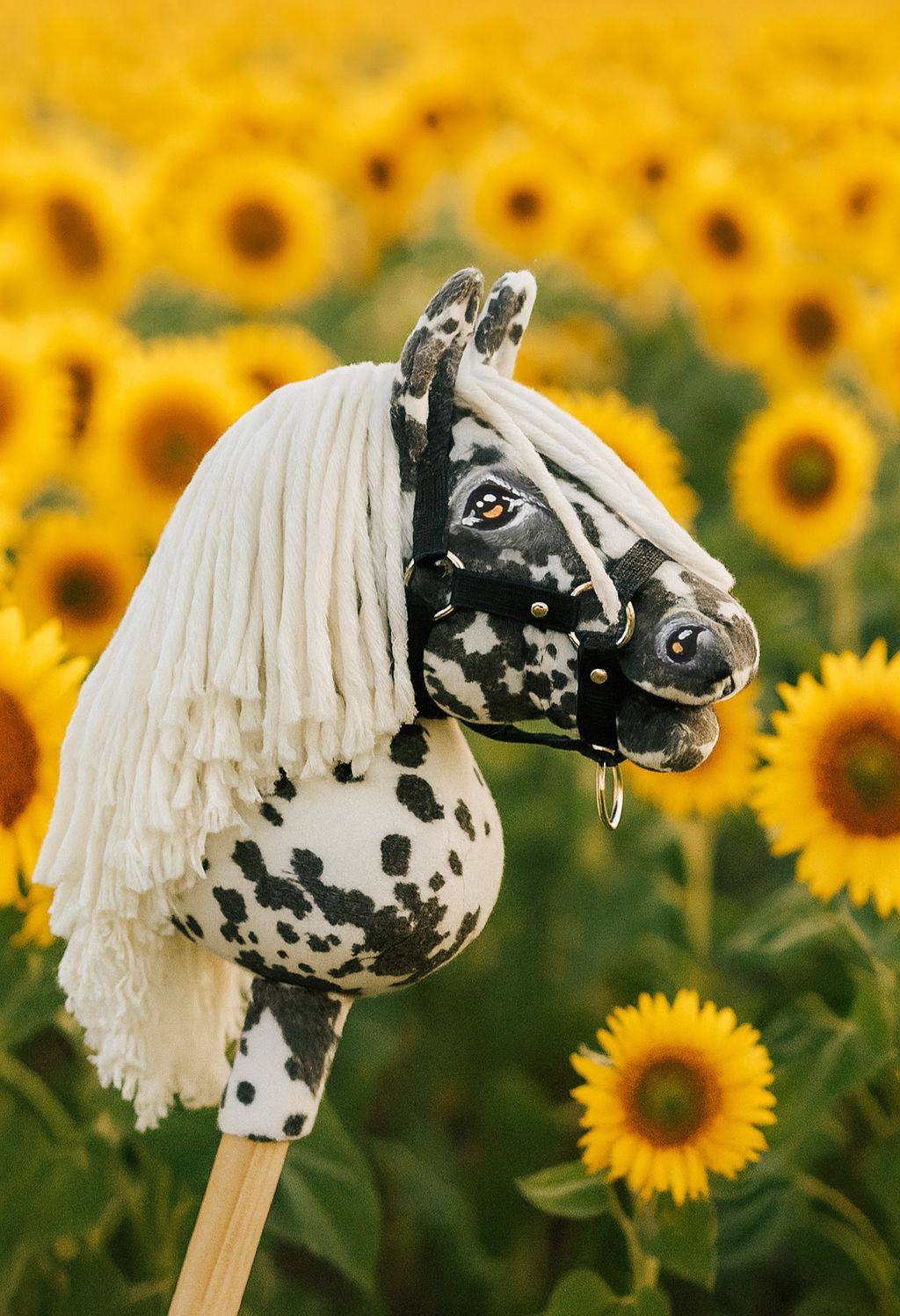 Horse on a stick Super Hobby Horse Premium leopard with a white mane A5